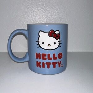 HELLO KITTY CUP RED WHITE COFFEE MUG GLASSWARE PRETTY CUTE AESTHETIC